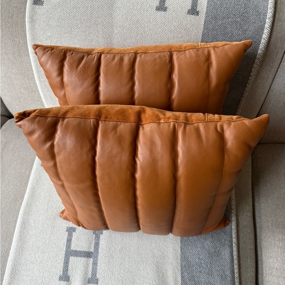 CB2 Izzie Leather Throw Pillow